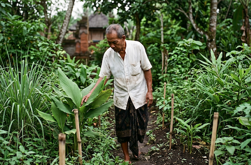 Herbs and medicinal plants in the Lembah Raden organic garden
