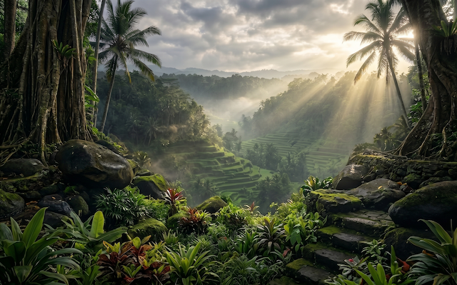 The valley of Lembah Raden, Desa Raden, Tabanan